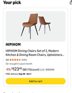 HIPIHOM Upholstered Dining Chairs Set of 2