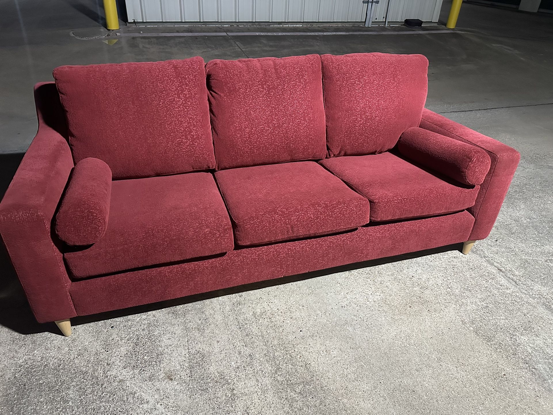 Monaco Red Microfiber Sofa
