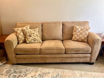 Beige Microfiber Sofa – Clean & Comfortable