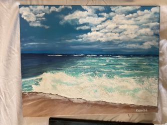 ACRYLIC PAINTING THE OCEAN 16” x 20” CANVAS