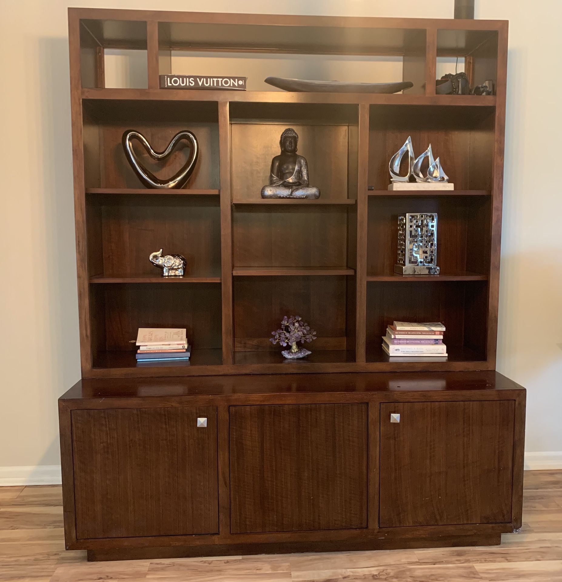 Artefacto Solid Wood Room Divider/TV Stand (it moves backwards for standing TVs) - MOVE OUT SALE !