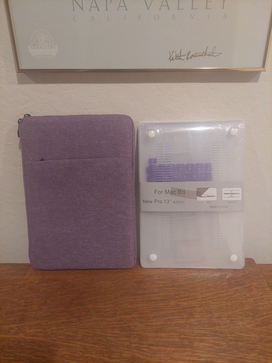 Laptop Sleeve and a Hard-Shell Case for a MacBook Pro 13"