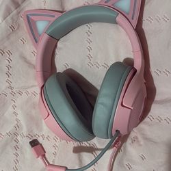 Razer Kraken Kitty V2 USB Wired RGB Headset, Chroma Kitty Ears, Quartz Pink