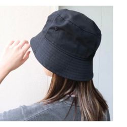 Two-piece set of black bucket hats
