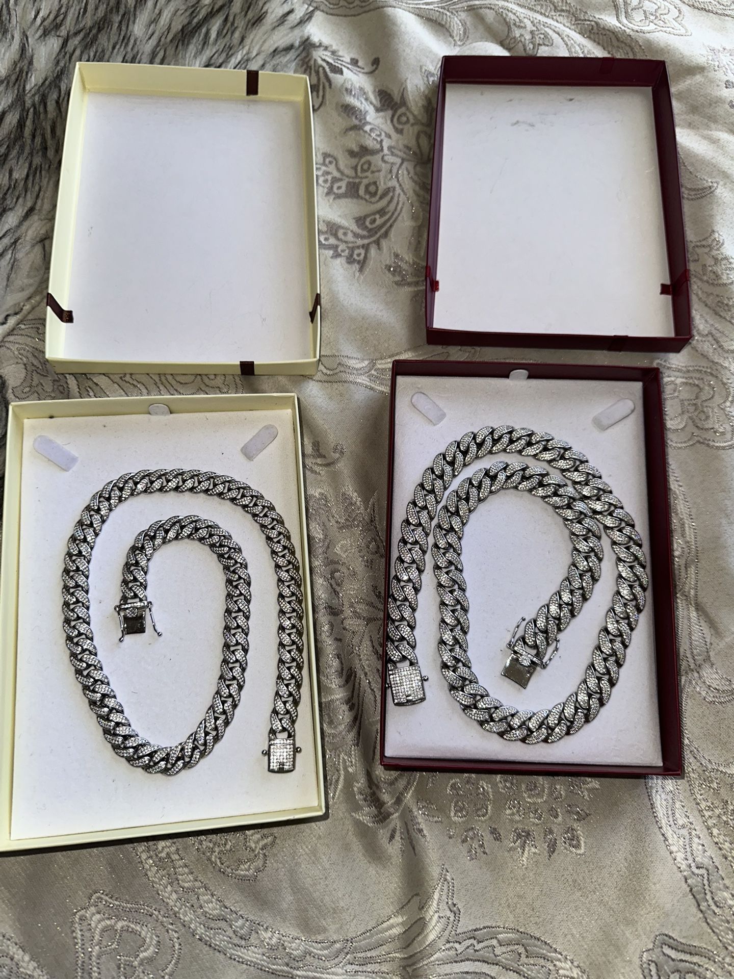VVS-1 D 925 Silver Cuban Link Chains