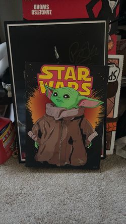 Star Wars Grogu Canvas Wall Art Poster