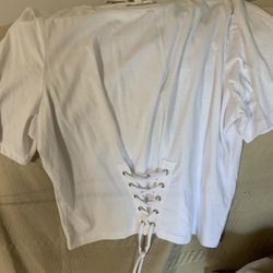Cloud Chaser XL White Blouse With Tie. Brand New. Never Worn