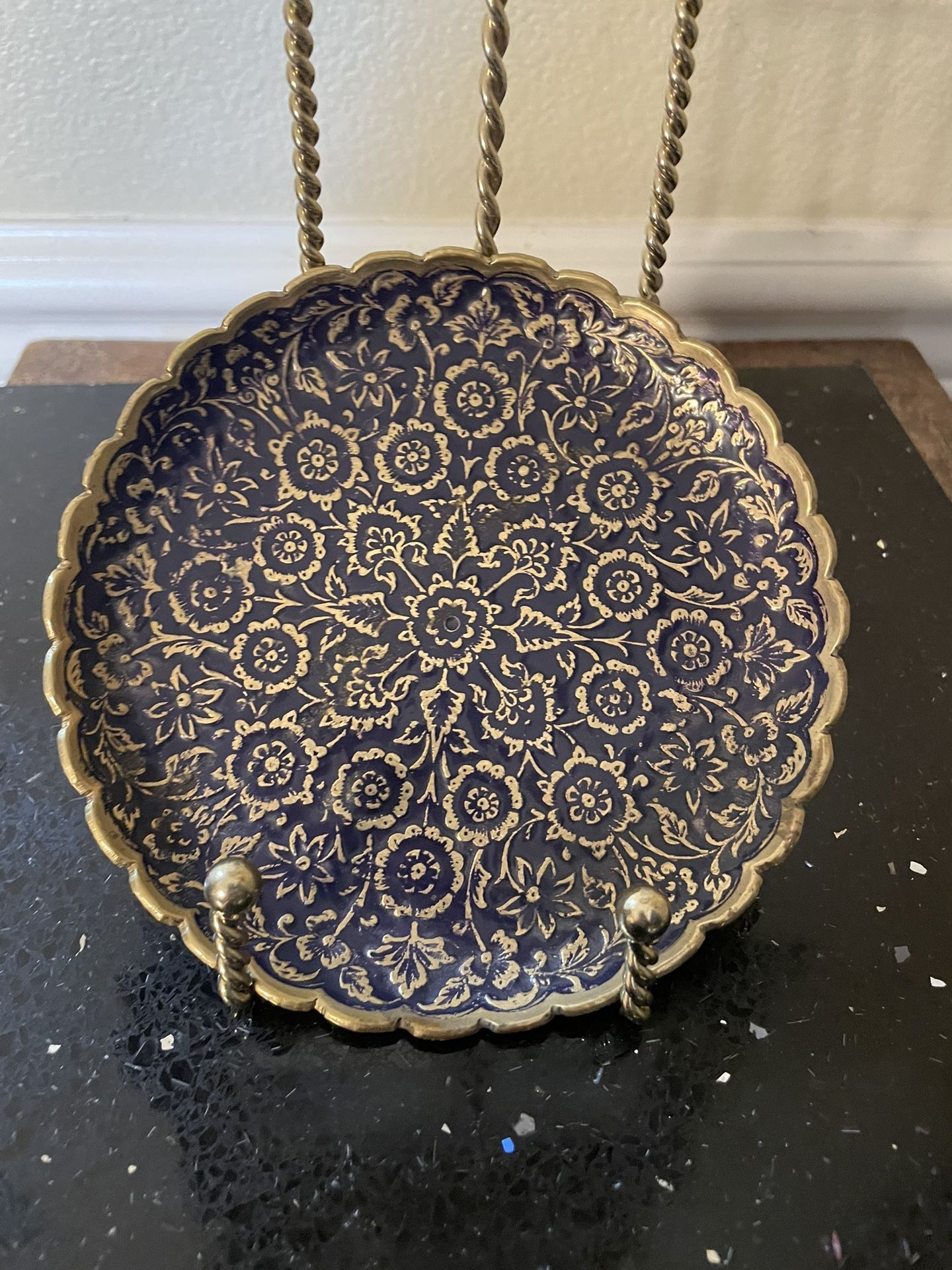 Vintage Small Brass Plate. Brass Candy Plate. Made in India 5”D