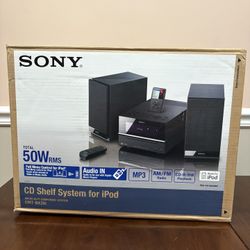 Sony CMT-BX20i Micro Hi-Fi Shelf System CD Player Radio iPod Dock Remote New