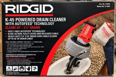 RIDGID K-45AF Powered Drain Cleaner w/ AUTOFEED – $275 OBO