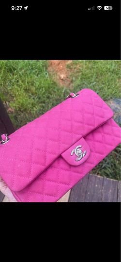 Iridescent sueded caviar medium flap bag