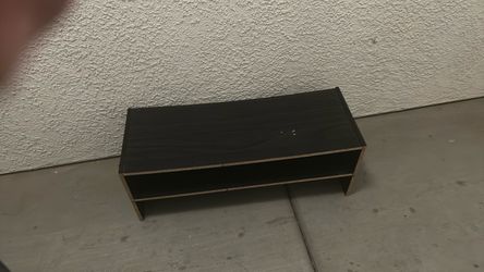 Dark Wood low shelf slightly scratched and wobbly