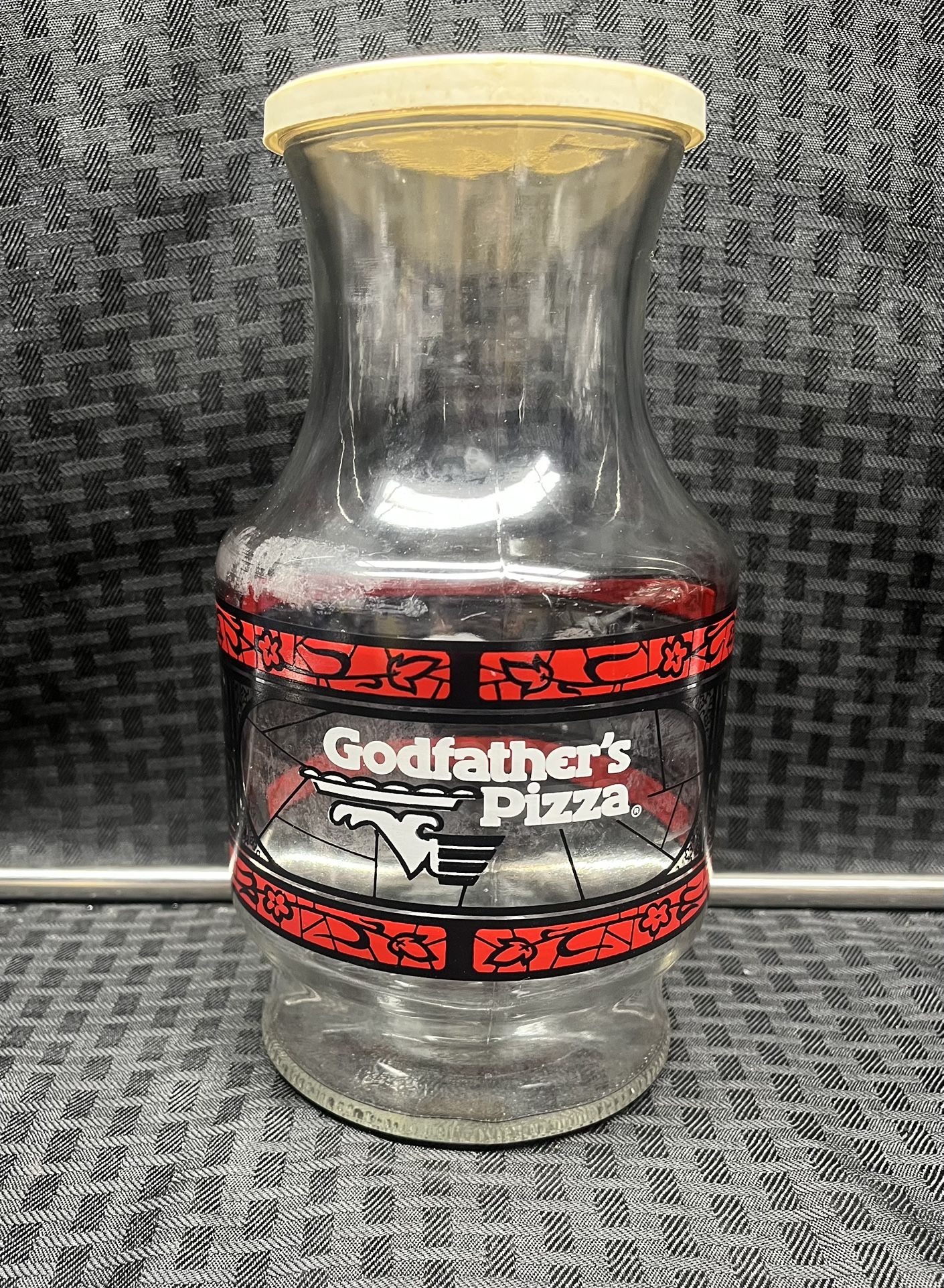 Vintage Godfather’s Pizza Coca Cola Carafe Glass Pitcher