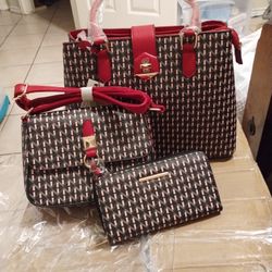 Juego 2 Bolsas Y Su Cartera 3 Piezas Las 3 Por 45 Dollar Aproveche Para El Regalo Del Día De Las Madres