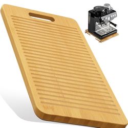 NEW*👉🏻Bamboo Coffee Maker Appliance Sliding Tray w/Rolling Wheels 16Dx13W (Silver Lake)