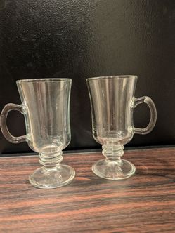 Set of 2 Glass Irish Coffee Mugs