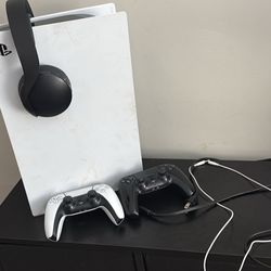 Ps5, Ps5 Pulse Headset, And 2 Controllers For Sale 