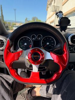 Momo Aftermarket Steering Wheel Red and Black