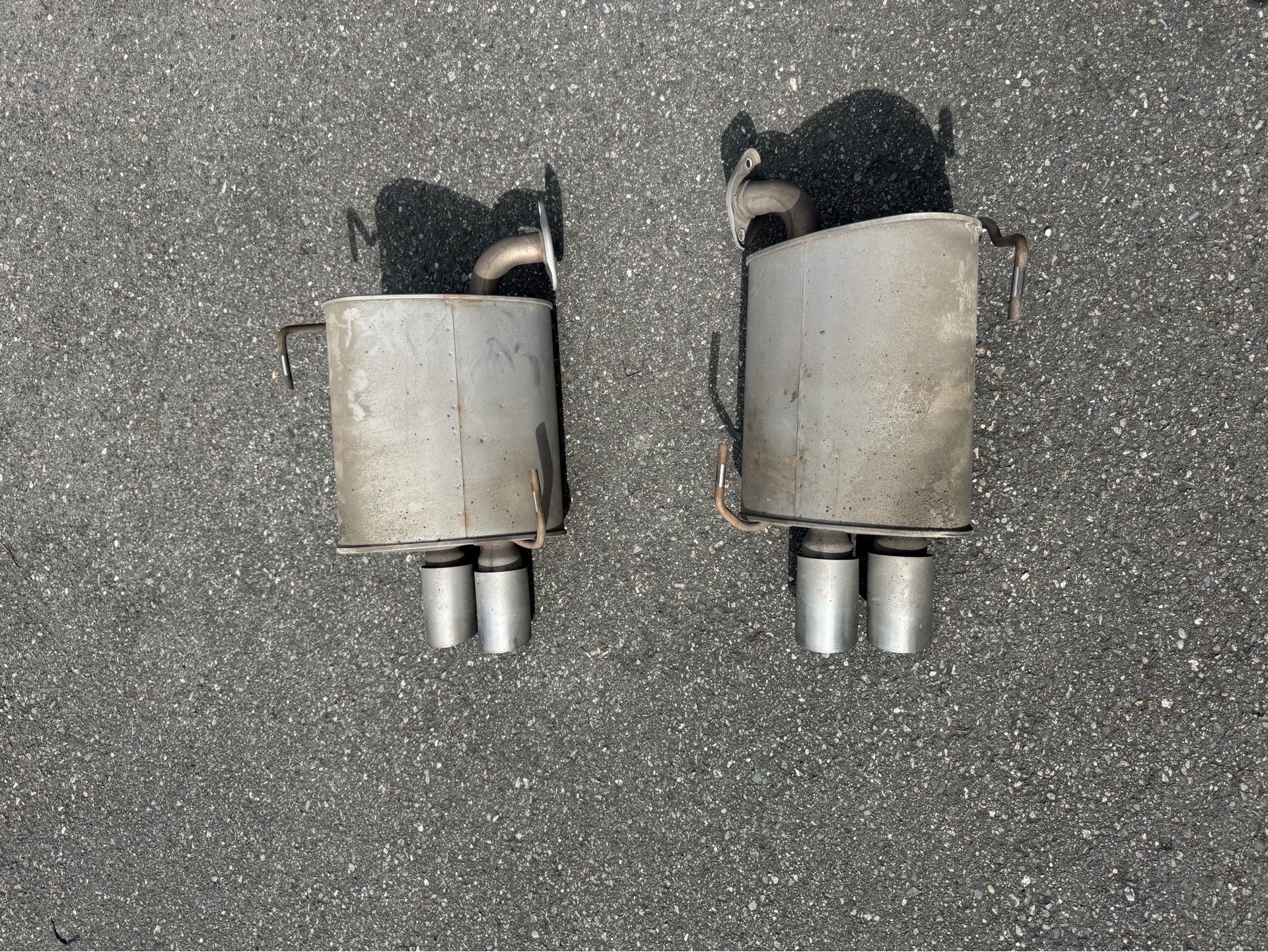 VB WRX stock mufflers