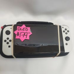 Nintendo Switch Oled Unit Larger Screen System With Case.