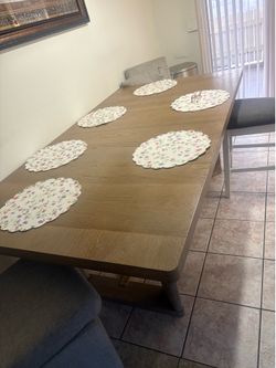 Large Rectangular Wood Dining Table