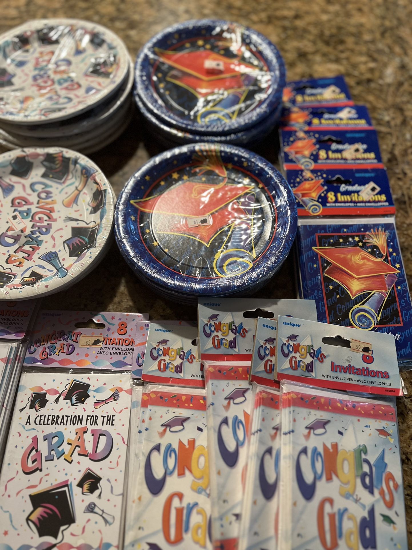 Graduation plates, invitations, napkins