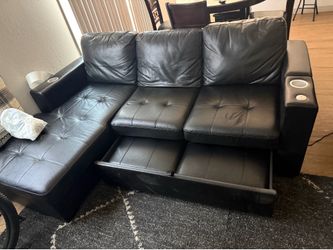 Leather sofa /bed