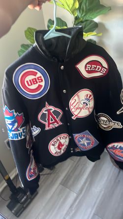 X large Vintage mlb JH design logos wool reversible jacket
