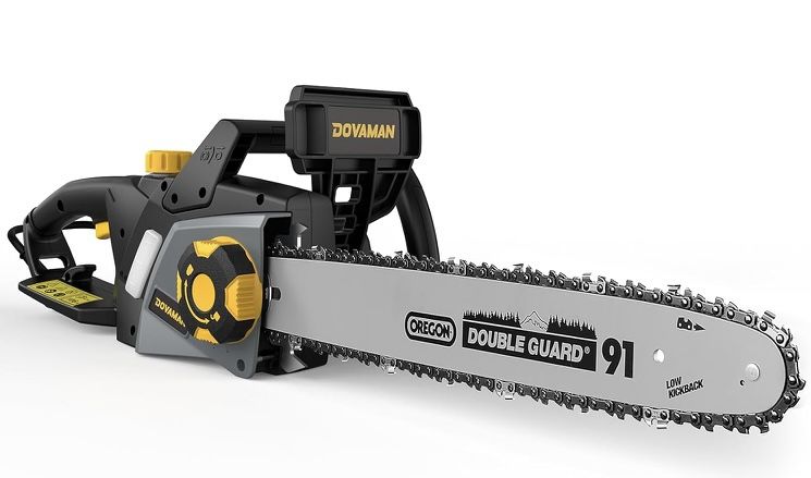Chainsaw, One-Step Tool-Free Tensioning, Oregon Bar & Chain, Low Kickback, Mechanical Brake, Automatic Chain Lubrication, 18-Inch 15-Amp Electric Cha