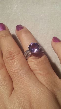 Amethyst& white sapphire ring
