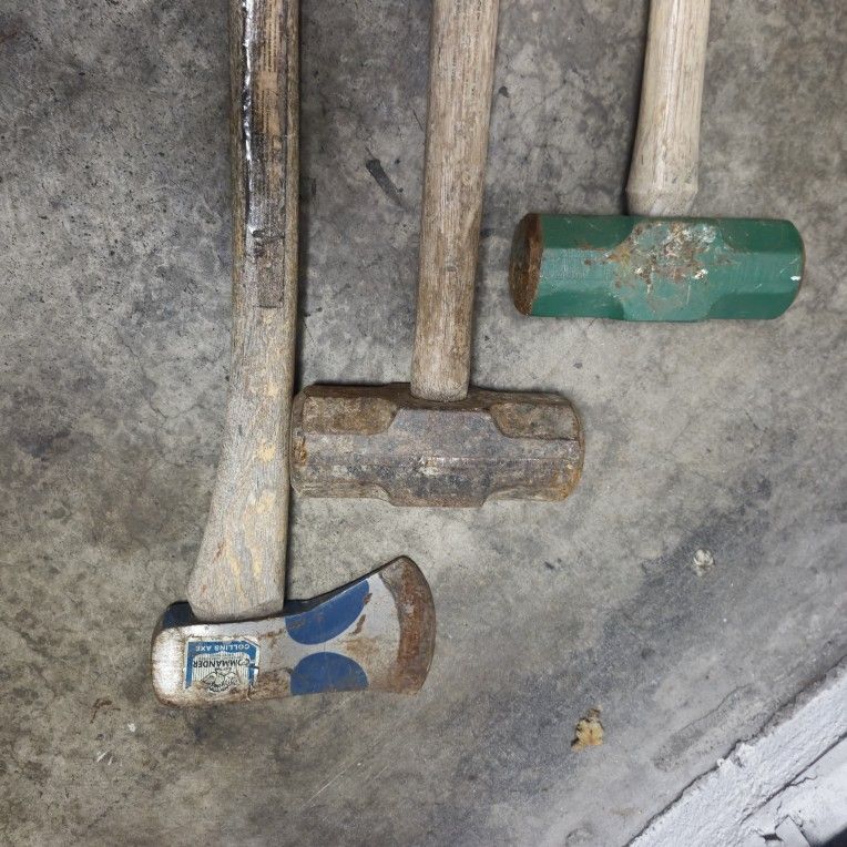 3 Tools Axe ..12#sledge Hammer And 10# Sledge Hammer $50