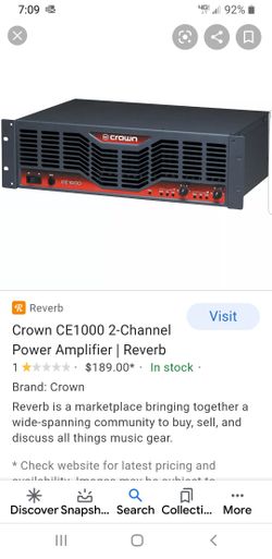 Crown CE 1000 AMP. Not Some Hipster BEST BUY CRAP.
