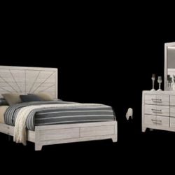 Queen bed / dresser / mirror / chest / nightstand = $899