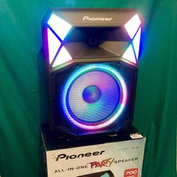 Pioneer Party Speaker w/ 700 Watts of Quality Sound, Stand, Wheels, Microphone Included 