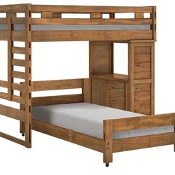 Creekside Chestnut Twin/Twin Student Bunk Bed with Desk