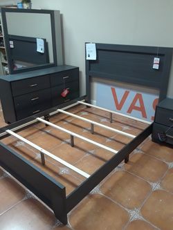 Eastern King bedroom set Eastern King bed frame dresser mirror and nightstand