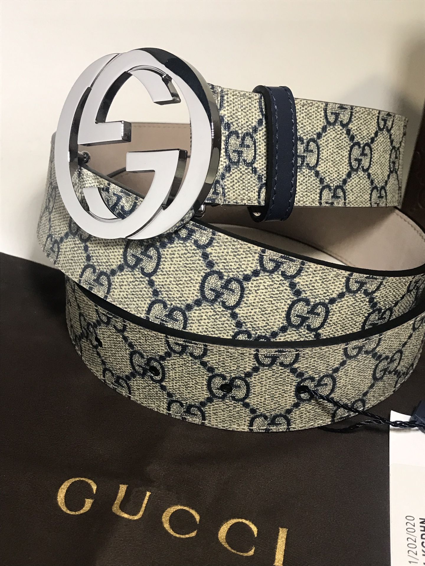 Gucci Blue GG Supreme Belt **XMAS SALE!!