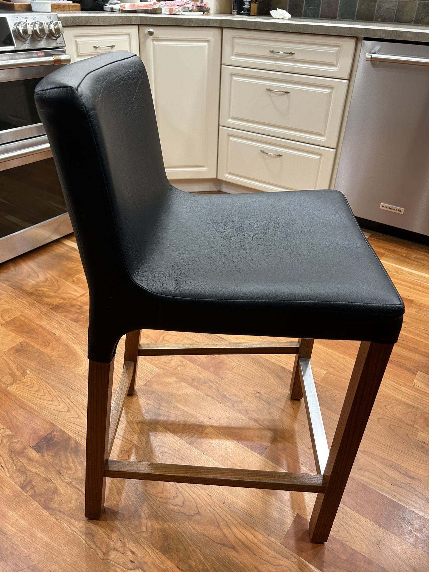 Blue Dot Walnut Bar Stools