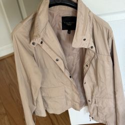 Talbots Women’s Light Beige Utility Jacket (Size Large) 