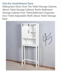 Sliding Barn Door Over The Toilet Storage Cabinet, Above Toilet Storage Cabinet