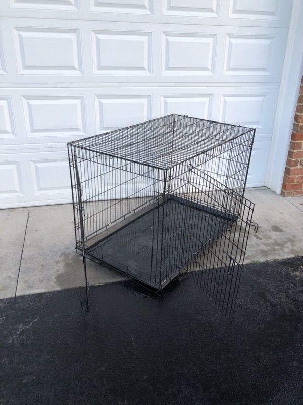 Foldable Double Door Dog Crate - Extra-Large 48-inch