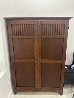Vintage Wood Computer Armoire / Home Office Cabinet w/ Whiteboard & Corkboard *Price Negotiable*