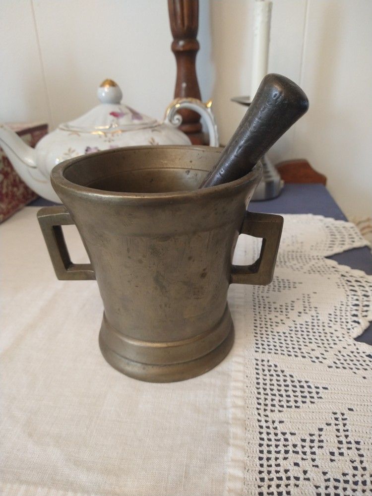 Brass Mortar And Pestle Set