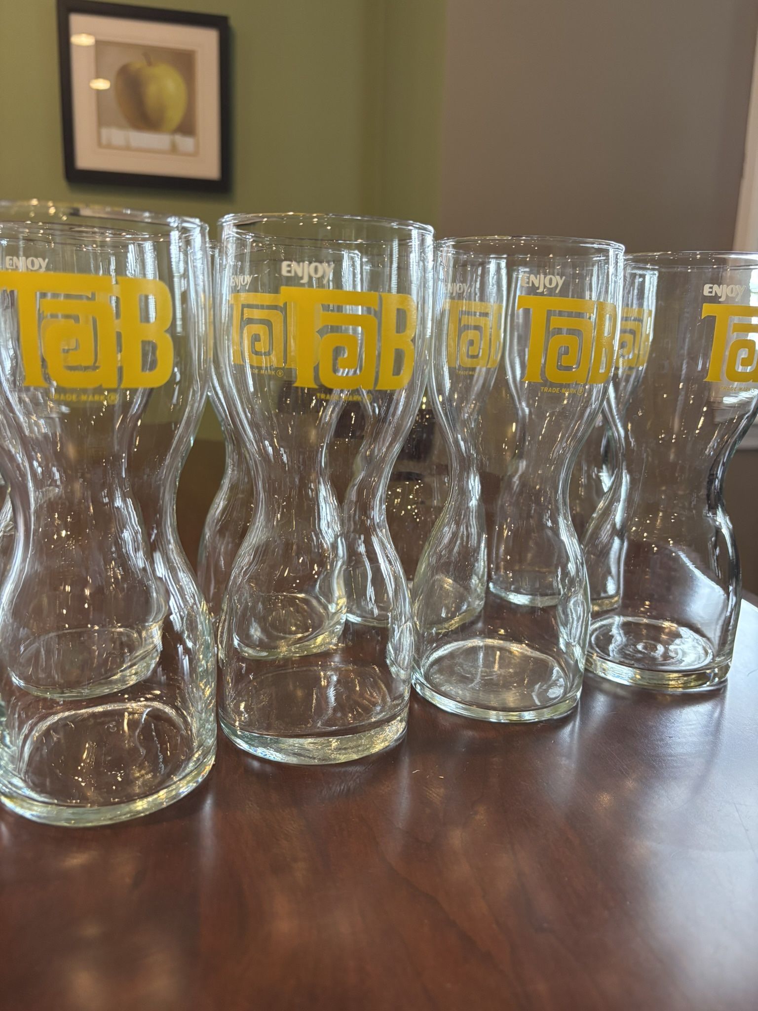 Vintage Soda Pop Hourglass Tab Diet Glasses, Set Of 8