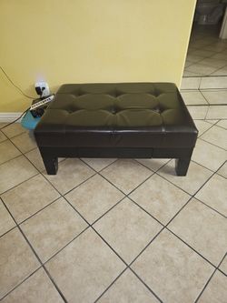 Leather Ottoman With Storage