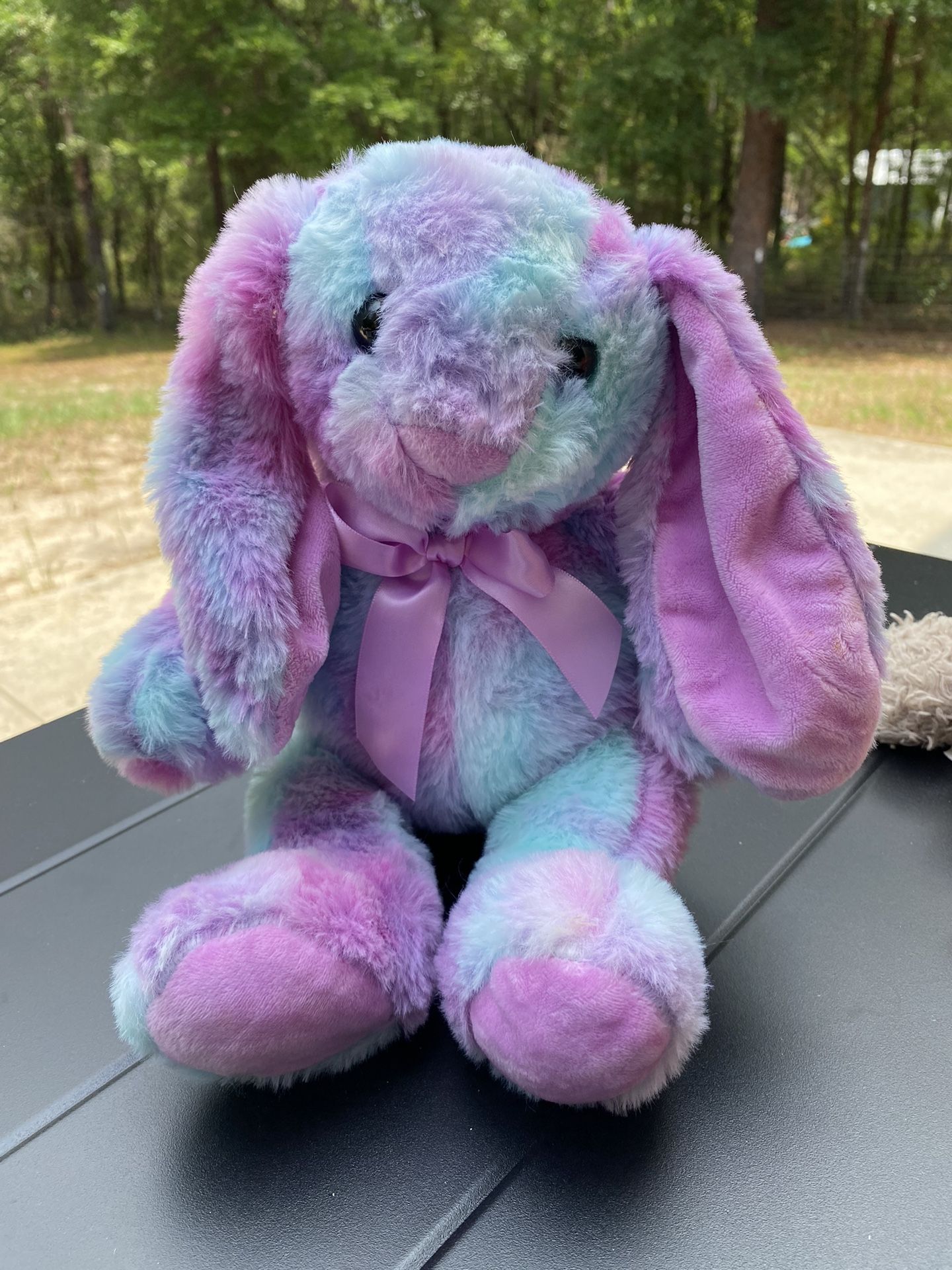 2018 Kellytoy Bunny Rabbit Easter Plush Rainbow Tie Dyed Stuffed Toy