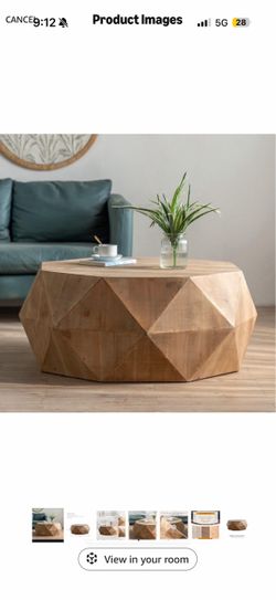 Octagonal Solid Wood Coffee Table