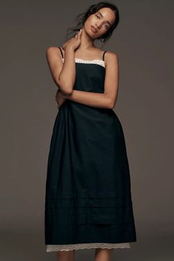 NWOT Anthropologie Sleeveless Poplin Midi Dress XS