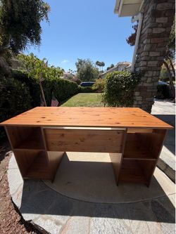Rustic Wood Desk with Matching Drawer Dresser and Bed Side Tables