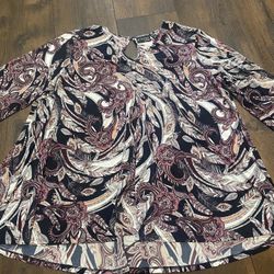 Womans Paisley Shirt Size 3x By Attitudes #15